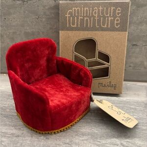 Maileg Miniature Red Chair for Dolls